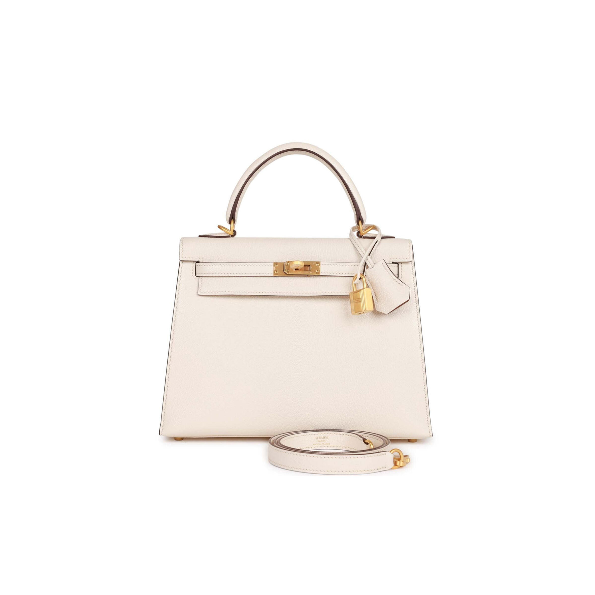 HERMES KELLY 25 SELLIER EPSOM BRUSHED GOLD HARDWARE (25*17*7cm)